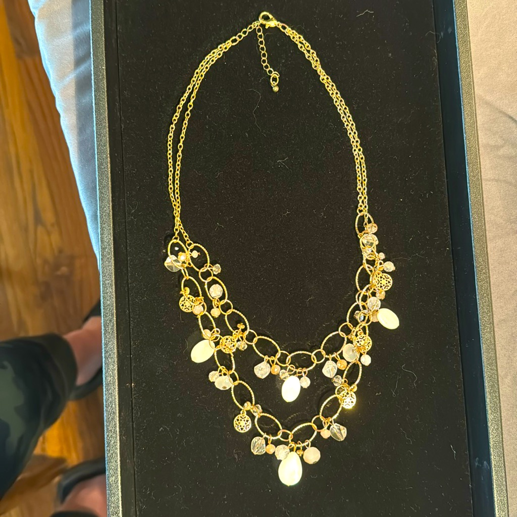 Gold 2strand Beaded Necklace